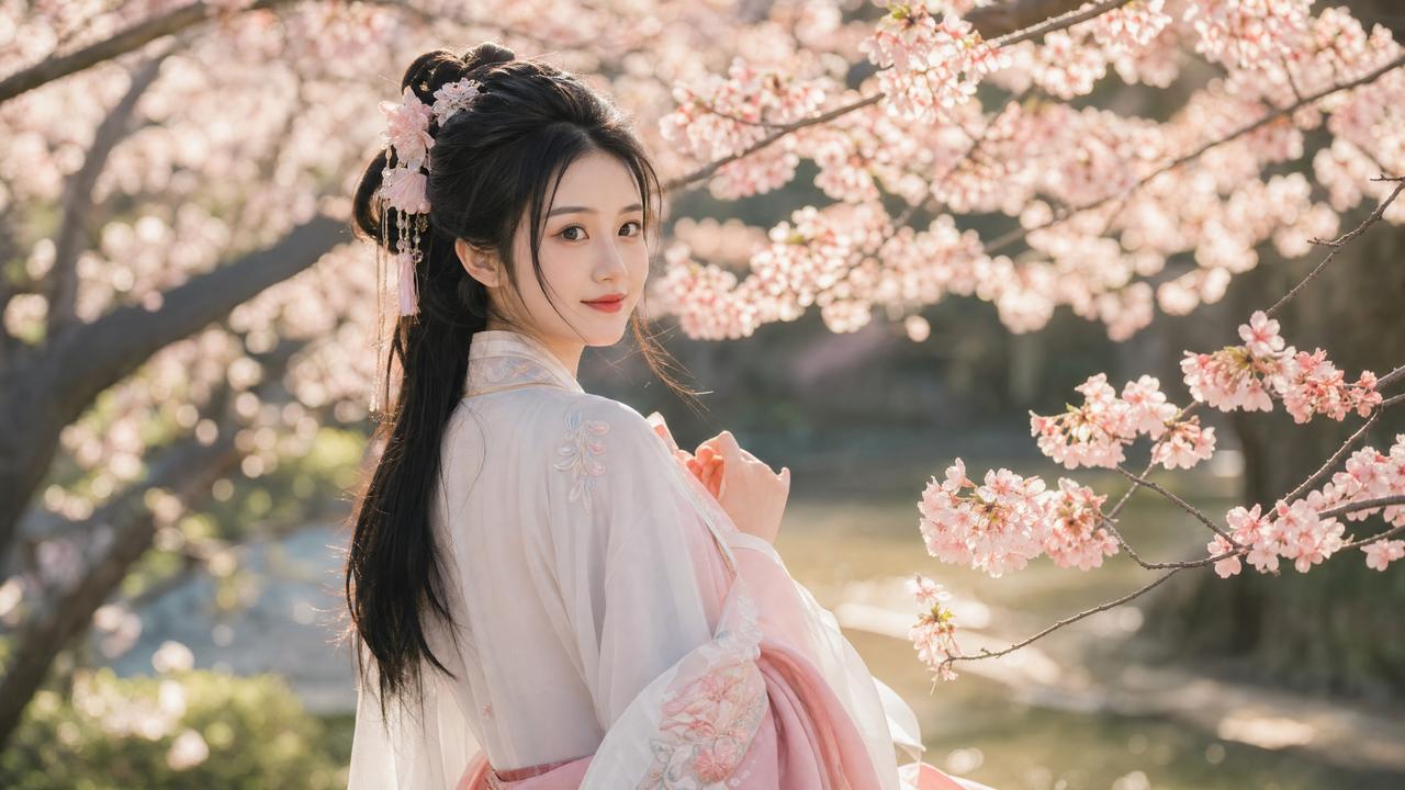 每日大赛-每日大赛传媒演示：春日汉服写真·古风与樱花的邂逅